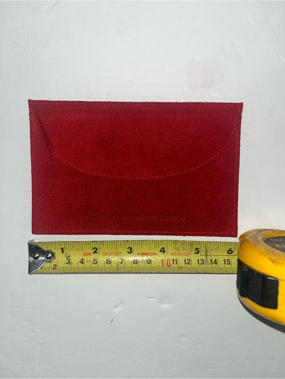 Cartier Jewelry Travel Pouch Red Suede 6x4